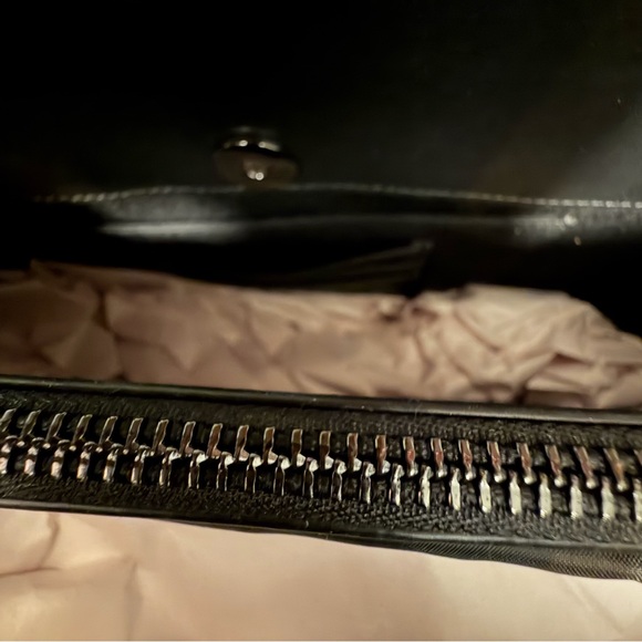 Karl lagerfeld Black leather  Chain Satchel Crossbody Purse Cerise LH4DA5DL2fq - Picture 11 of 12